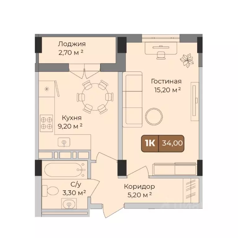 1-к кв. Краснодарский край, Краснодар Музыкальный мкр, ул. Имени ... - Фото 1