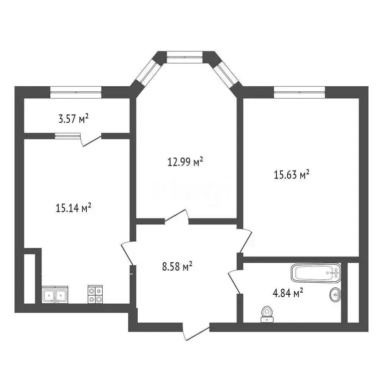 2-комнатная квартира: Тамбов, Пахотная улица, 20 (60.75 м) - Фото 2