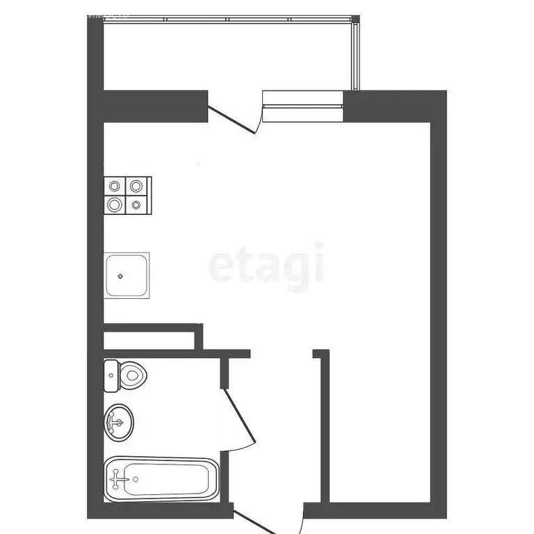 Квартира-студия: Тюмень, улица Беляева, 33к2 (29.3 м) - Фото 0