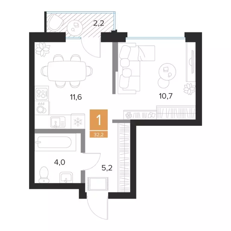 1-к кв. Курская область, Курск Парковый квартал Чувства жилой комплекс ... - Фото 1