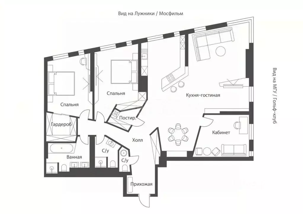 4-к кв. Москва Мосфильмовская ул., 8 (210.8 м) - Фото 1