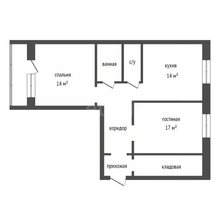 2-к кв. Красноярский край, Красноярск просп. Машиностроителей, 9 (53.9 ... - Фото 2