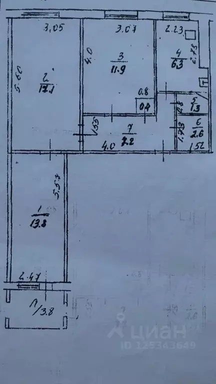 3-к кв. Башкортостан, Уфа Бакалинская ул., 66 (60.6 м) - Фото 1