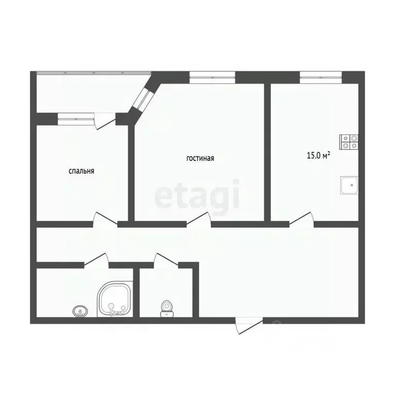 2-к кв. Тюменская область, Тюмень ул. Кузнецова, 15 (92.5 м) - Фото 2