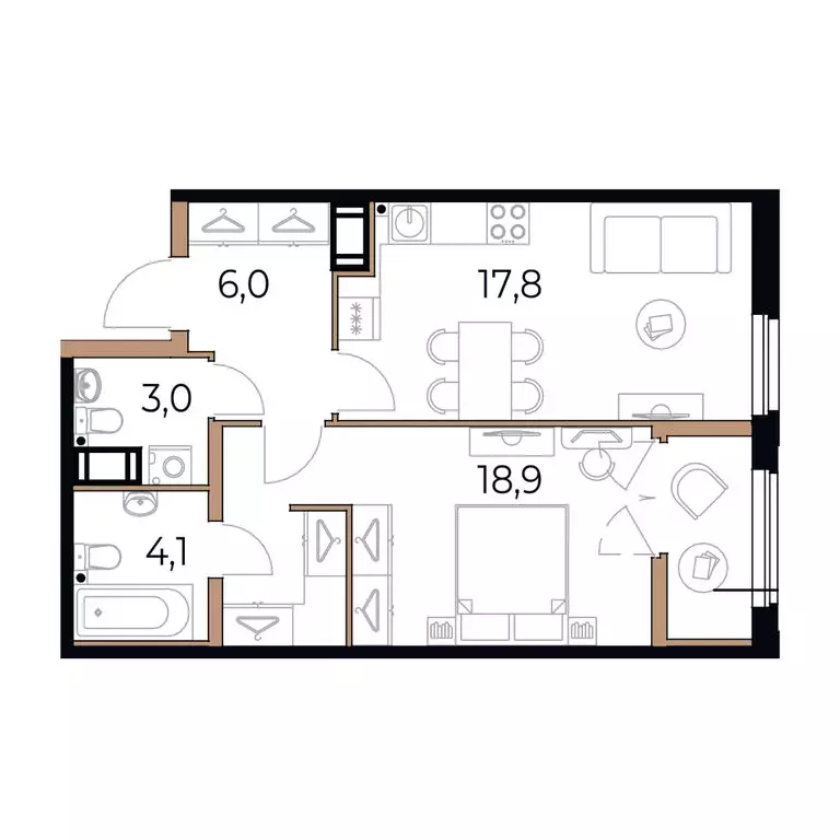 1-комнатная квартира: Череповец, Рыбинская улица, 69 (51.6 м) - Фото 1
