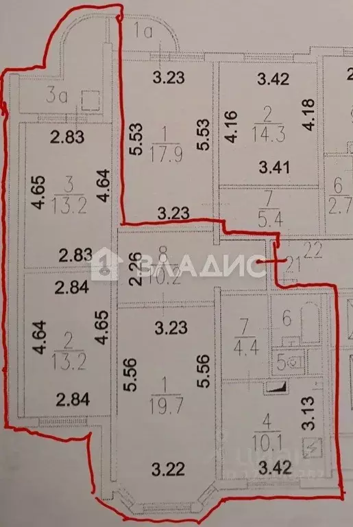 3-к кв. Москва Шереметьевская ул., 37К2 (81.0 м) - Фото 2