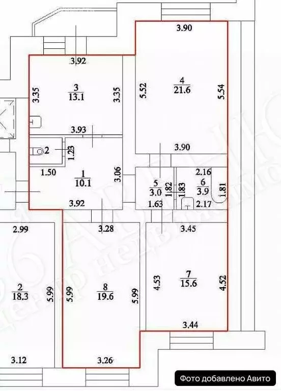 3-комнатная квартира: Воронеж, улица Независимости, 55/5 (92 м) - Фото 1