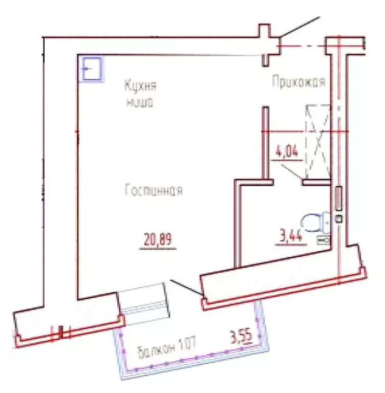 Квартира-студия: посёлок Солонцы, Кирпичная улица, 19 (28.5 м) - Фото 1