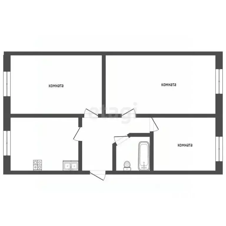 3-к кв. Самарская область, Самара Ново-Садовая ул., 163 (77.6 м) - Фото 1