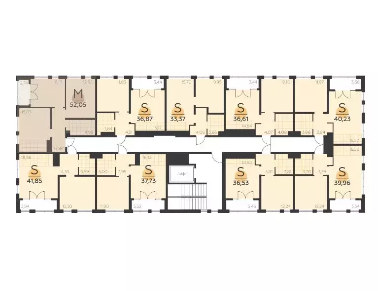 1-к кв. Тульская область, Тула Огни жилой комплекс (36.87 м) - Фото 2