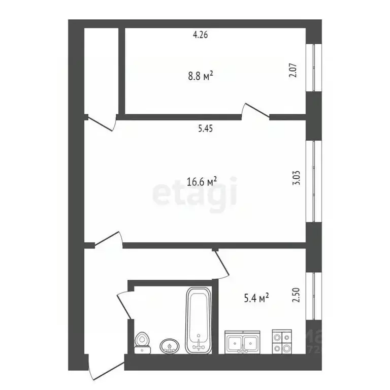 2-к кв. Калужская область, Калуга ул. Салтыкова-Щедрина, 25А (40.7 м) - Фото 2