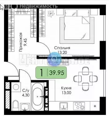 1-комнатная квартира: Смоленск, ЖК Среда (39.95 м) - Фото 0