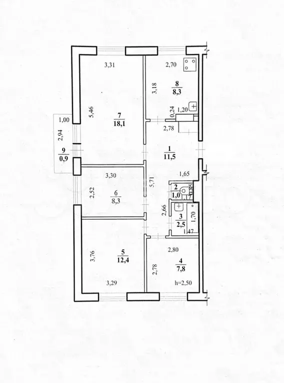 4-к. квартира, 69,9 м, 3/5 эт. - Фото 0