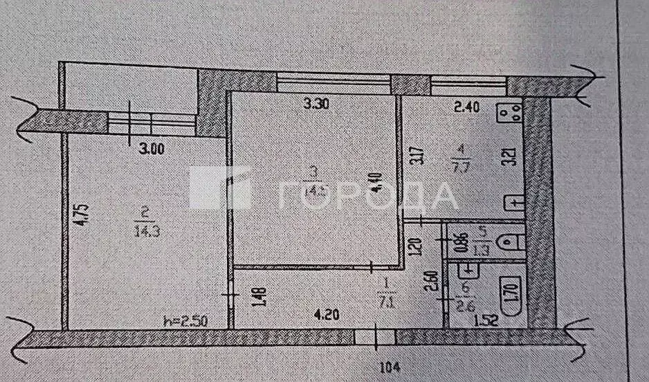 2-к кв. Алтайский край, Барнаул ул. Парижской Коммуны, 46/112 (47.5 м) - Фото 2