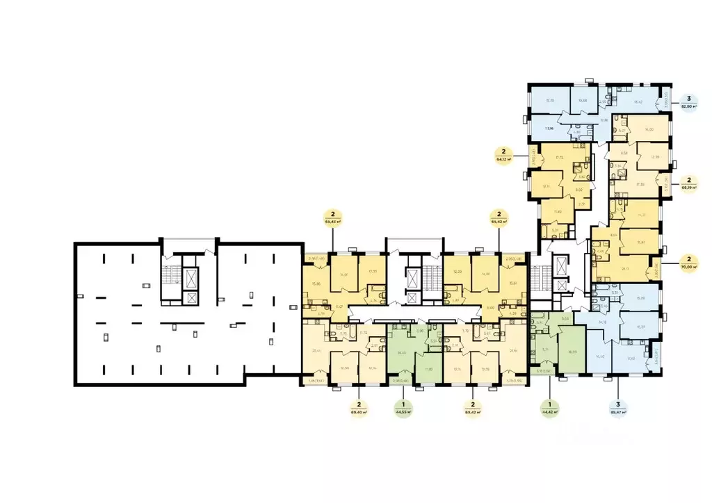 2-к кв. Калужская область, Обнинск ул. Славского, 10 (65.9 м) - Фото 2