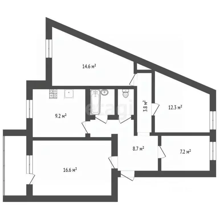 3-к кв. Воронежская область, Семилуки Транспортная ул., 14 (75.6 м) - Фото 2