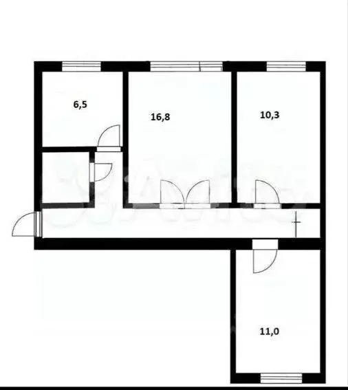 3-к. квартира, 59,8 м, 1/5 эт. - Фото 0