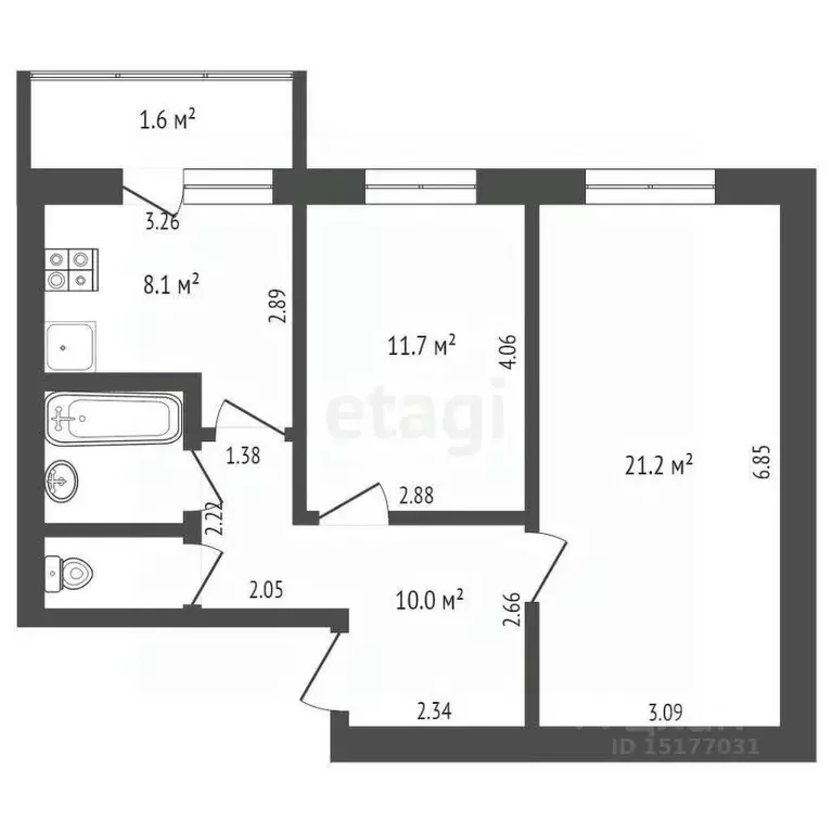 2-к кв. Ямало-Ненецкий АО, Тарко-Сале Пуровский район, Таежная ул., 6 ... - Фото 2