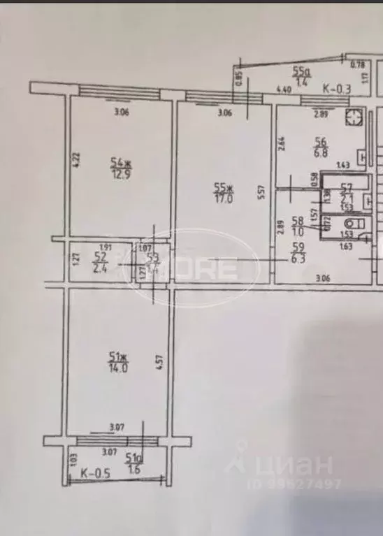 3-к кв. Калининградская область, Калининград Тобольская ул., 29 (64.1 ... - Фото 2