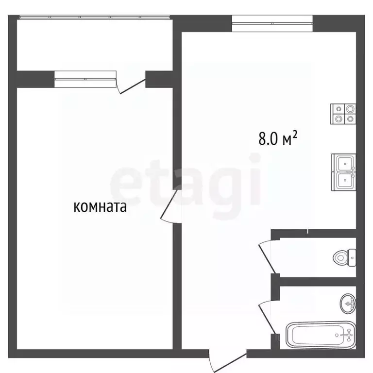 1-к кв. Московская область, Раменское ул. Левашова, 27 (32.9 м) - Фото 2