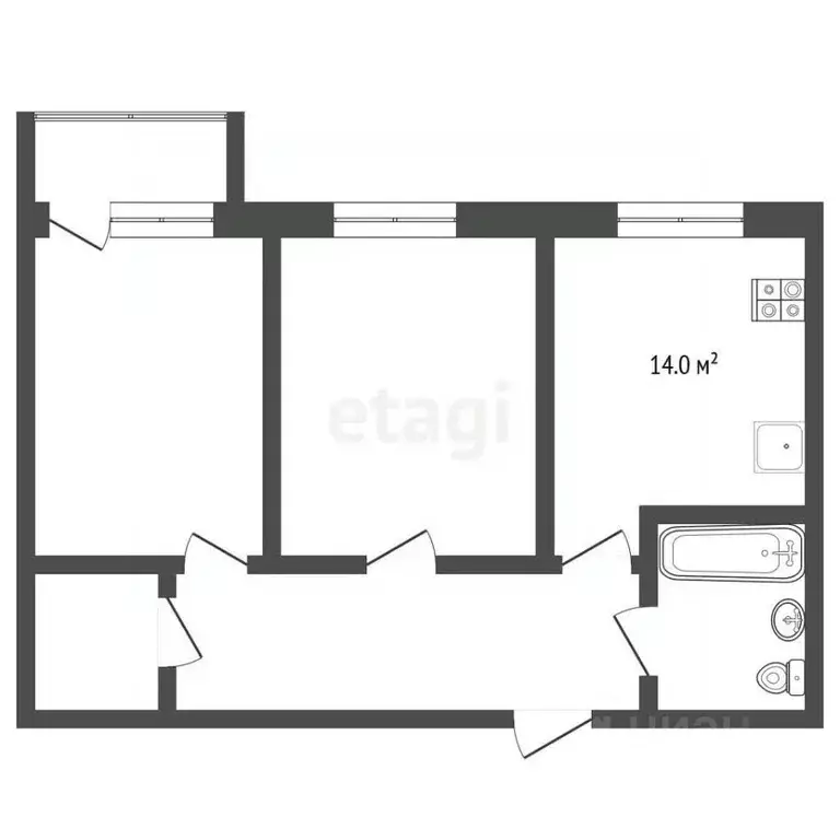 2-к кв. Ставропольский край, Пятигорск ул. Пестова (66.8 м) - Фото 2