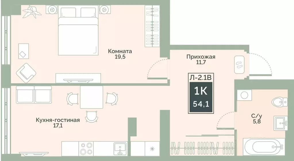 1-к кв. Курганская область, Курган Заозерный жилрайон, 6А мкр, ул. ... - Фото 0