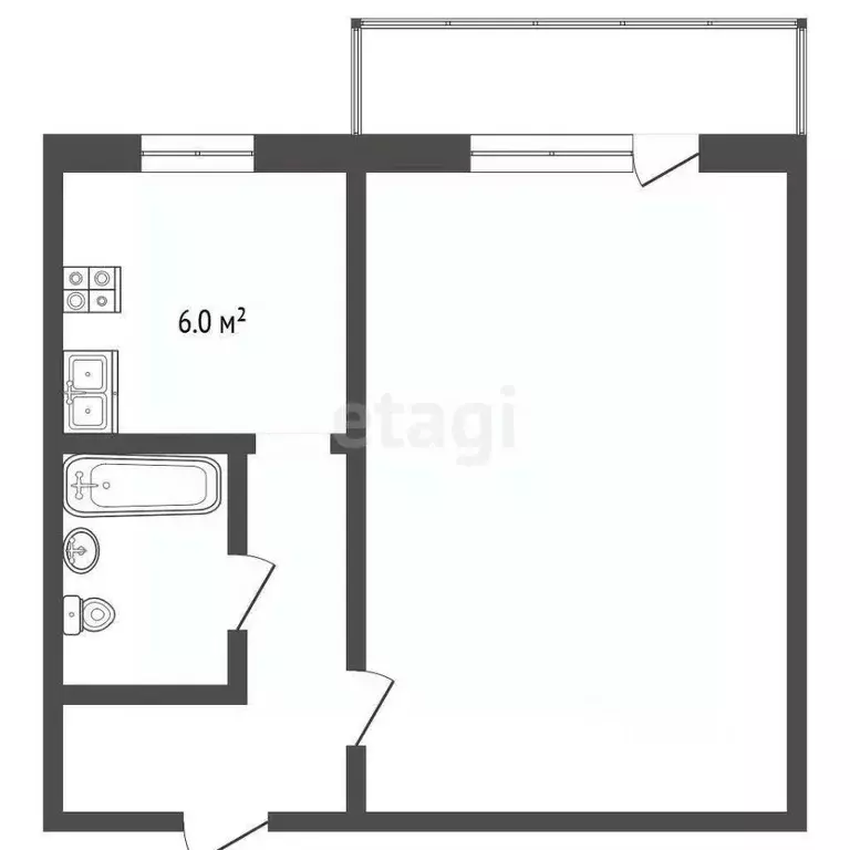 1-к кв. Челябинская область, Челябинск Молдавская ул., 19 (30.6 м) - Фото 1