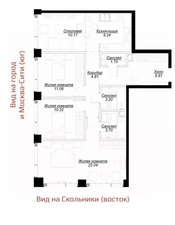 3-к кв. Москва ул. 4-я Марьиной рощи, 12С9 (87.2 м) - Фото 2