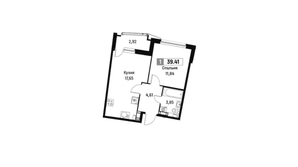 Продаётся 1-к квартира, 39.41 м - Фото 0