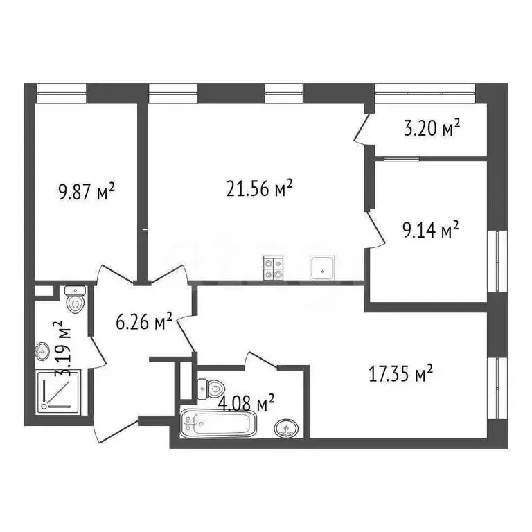 3-комнатная квартира: Стерлитамак, улица Машиностроителей, 77 (71.3 м) - Фото 1