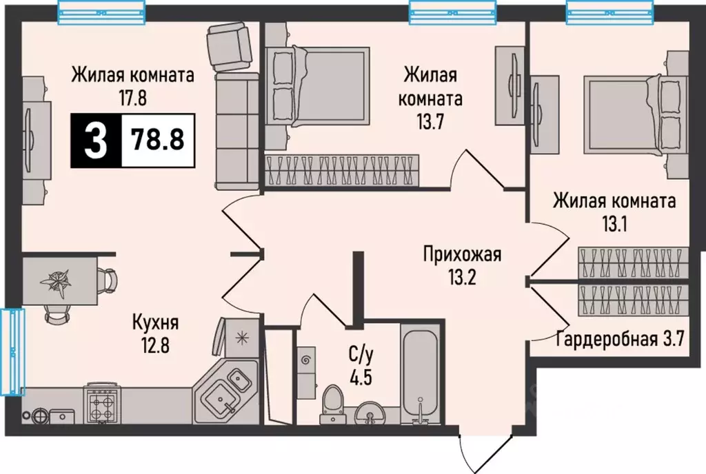 3-к кв. Ставропольский край, Железноводск городской округ, пос. ... - Фото 1