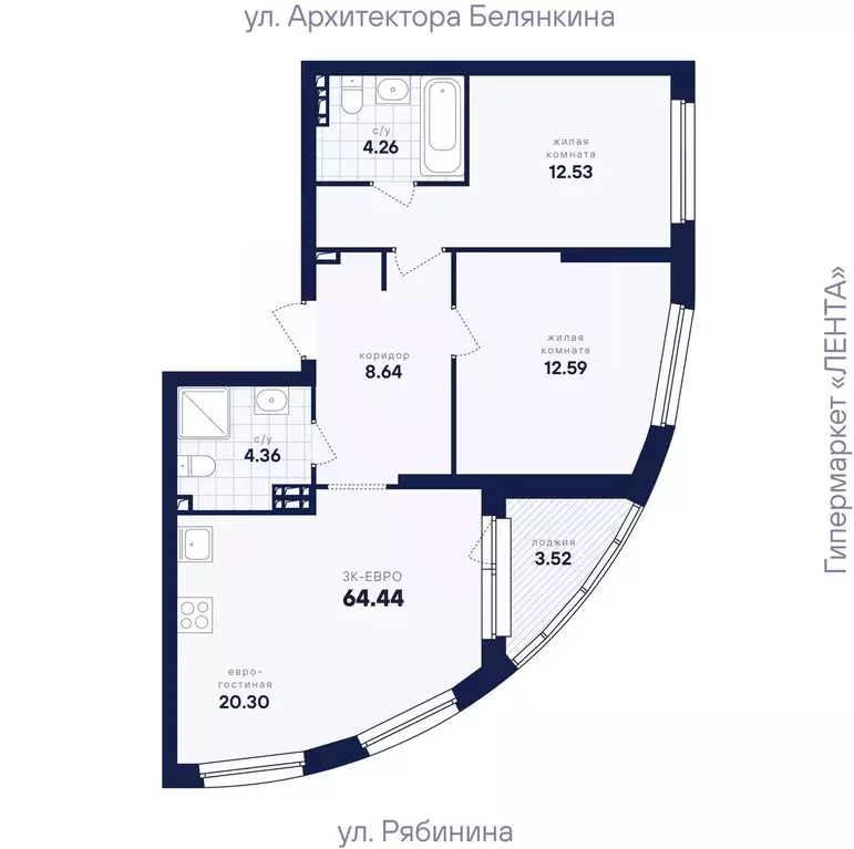 2-к кв. Свердловская область, Екатеринбург Академический мкр, ... - Фото 2