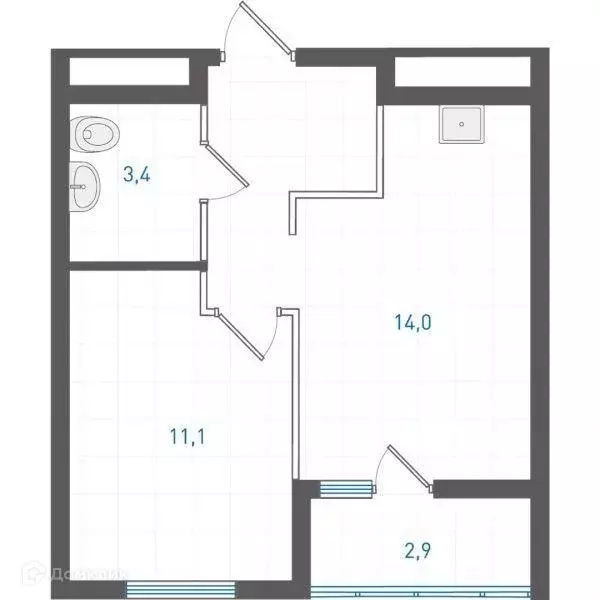 Продаётся 1-к квартира, 35.3 м - Фото 1