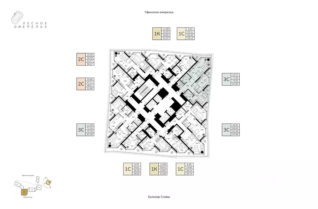 3-к кв. Башкортостан, Уфа ул. Чудинова (75.93 м) - Фото 2