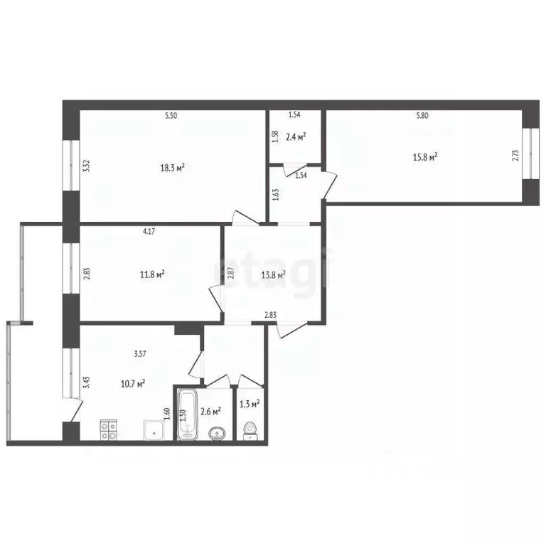 3-к кв. Саха (Якутия), Жатай городской округ, Жатай рп ул. Матросова, ... - Фото 2