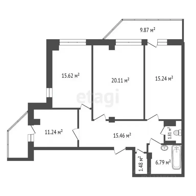 3-к кв. Красноярский край, Красноярск Комсомольский просп., 22 (96.6 ... - Фото 2