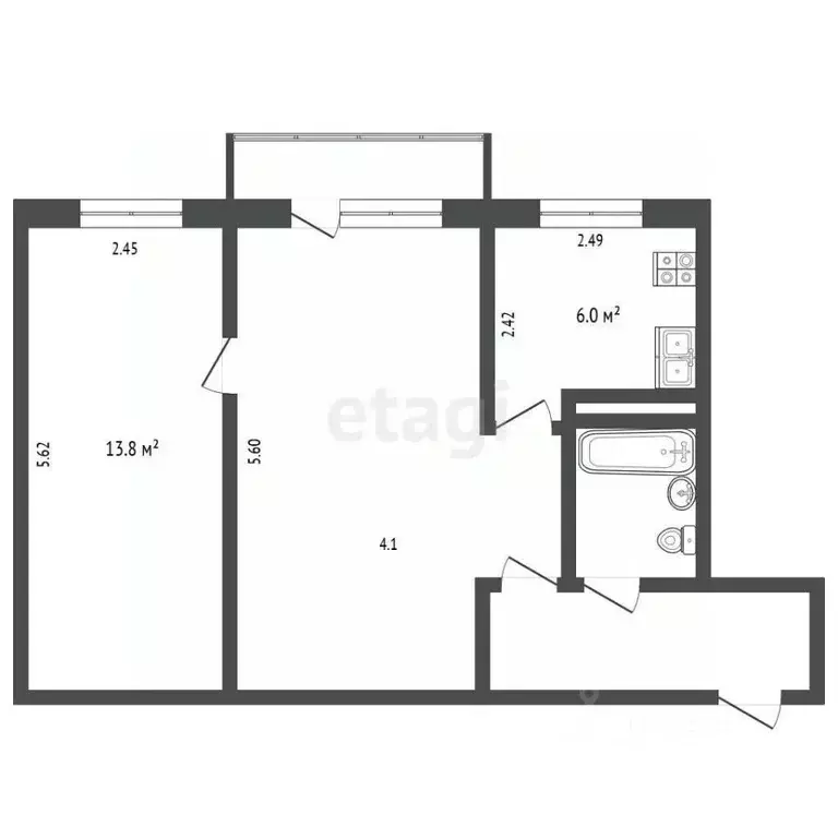 2-к кв. Ярославская область, Рыбинск ул. Колышкина, 23 (45.7 м) - Фото 2