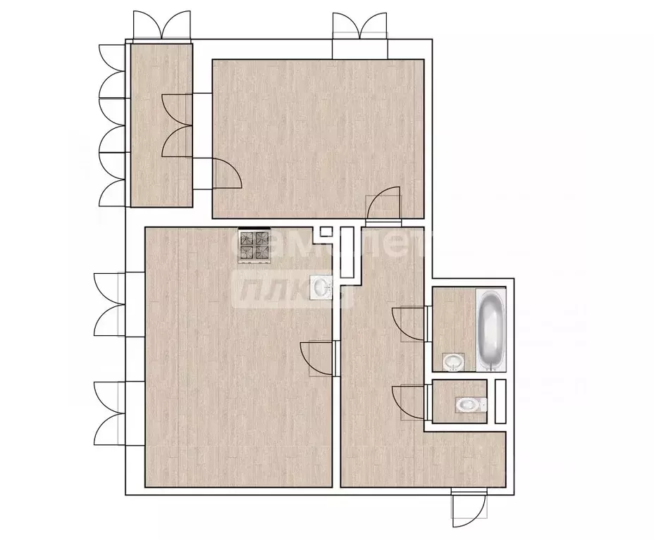 1-к кв. Тюменская область, Тюмень ул. Николая Ростовцева, 27к2 (49.0 ... - Фото 2