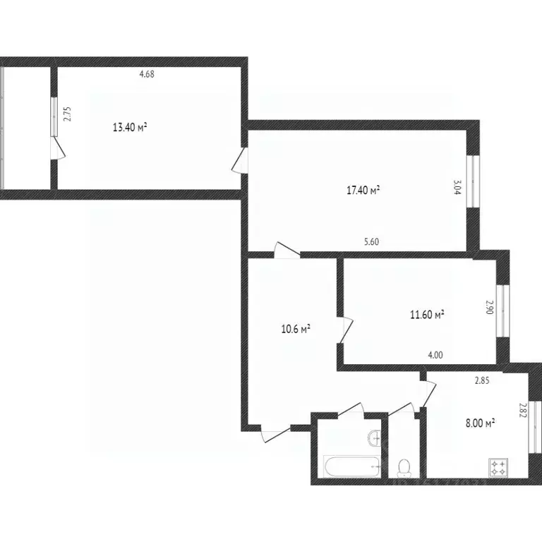 3-к кв. Ямало-Ненецкий АО, Новый Уренгой Мирный мкр, 1/4 (69.0 м) - Фото 1