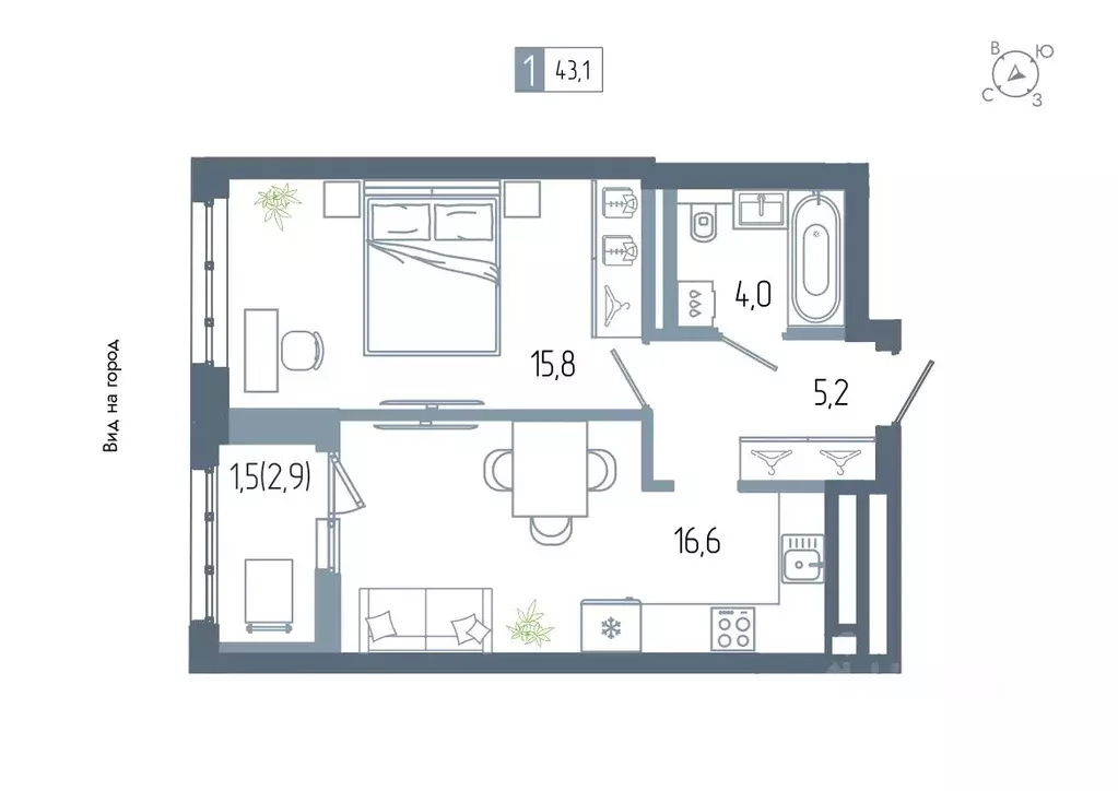 1-к кв. Башкортостан, Уфа Глумилино жилрайон, Аурум жилой комплекс ... - Фото 1