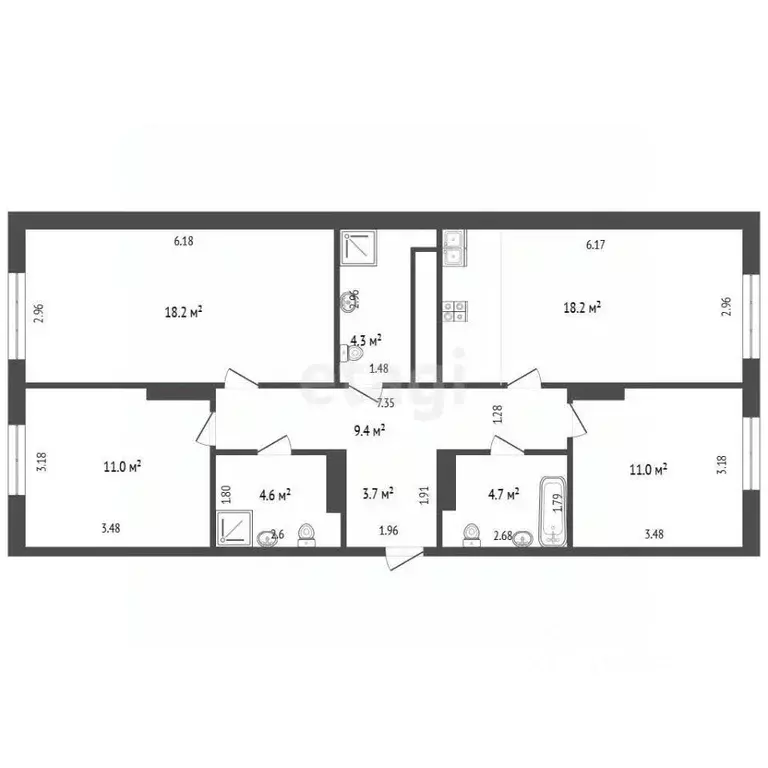 3-к кв. Тюменская область, Тюмень Новгородская ул., 14 (84.4 м) - Фото 2