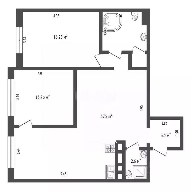 3-к кв. Кемеровская область, Кемерово просп. Ленина, 138Б (91.4 м) - Фото 1
