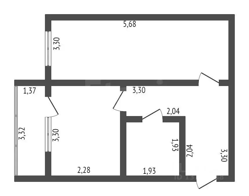 1-к кв. Амурская область, Благовещенский район, с. Чигири, 4-й мкр ул. ... - Фото 1