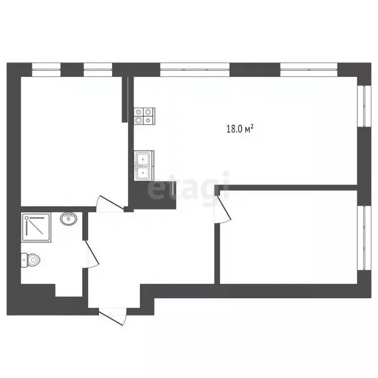2-к кв. Тюменская область, Тюмень ул. Ю.-Р.Г. Эрвье, 38 (74.5 м) - Фото 2