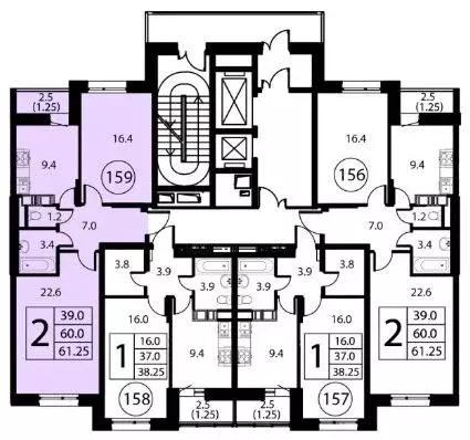 2-к кв. Московская область, Домодедово Авиационный мкр, ул. ... - Фото 2