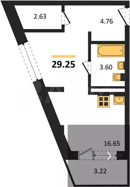 Квартира-студия, 29,2 м, 18/24 эт. - Фото 0