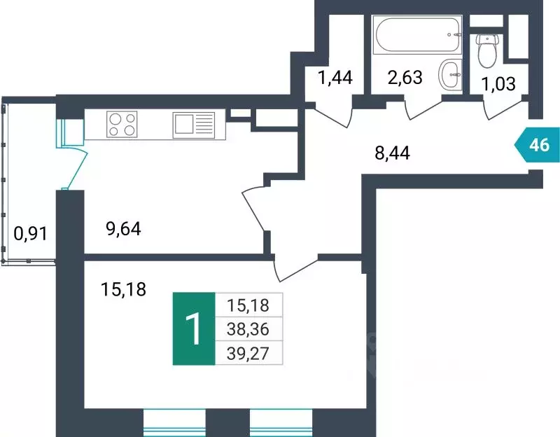 1-к кв. Забайкальский край, Чита ул. Бабушкина, 42Б (39.27 м) - Фото 0