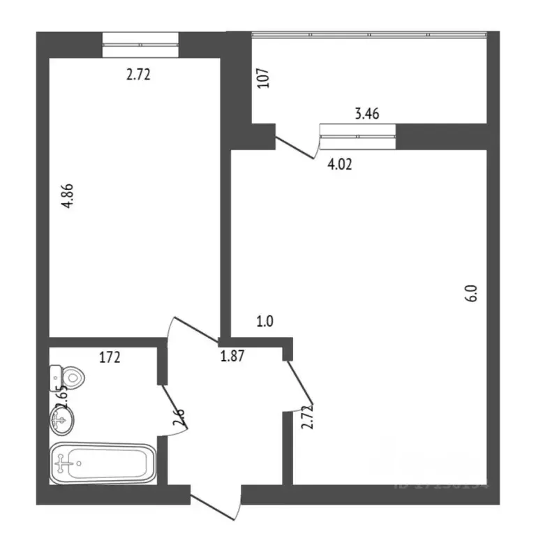 1-к кв. Тюменская область, Тюмень Широтная ул., 172А (44.1 м) - Фото 2