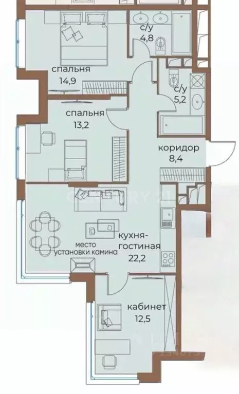 4-к кв. Москва ул. Нижние Мневники, 7 (81.2 м) - Фото 1
