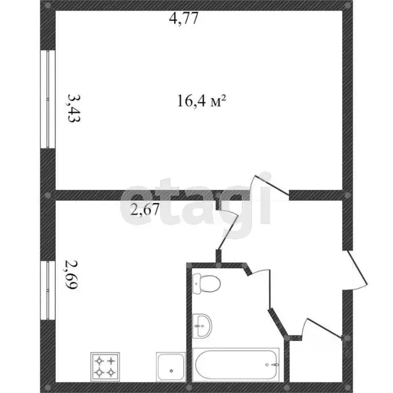 1-к кв. Калужская область, Калуга Анненки мкр, ул. Вишневского, 10 ... - Фото 2